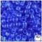 BeadTin Dark Sapphire Transparent 9mm Barrel Plastic Pony Beads (500pcs)